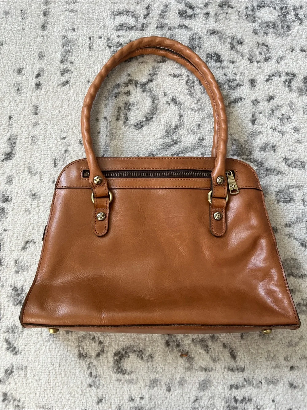 Patricia Nash Calvi Heritage Tan Leather Top-Handle Satchel